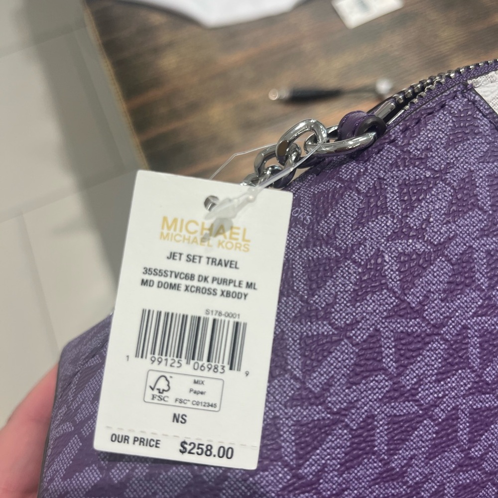 Michael Kors Dark Purple Multi Dome Crossbody - Picture 4 of 6